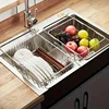 1pc Retractable Sink Drain Rack Sink Dish Drain Rack Expandable  Adjustable Vegetable Fruit Washing Basket Kitchen Accessories 4