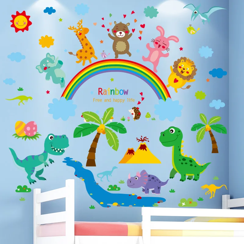 Stickers muraux d'oiseaux de fleurs Shoous pour chambres d'enfants, papier  peint de chambre à coucher, décoration de la maison, autocollants  phosphorescents - AliExpress