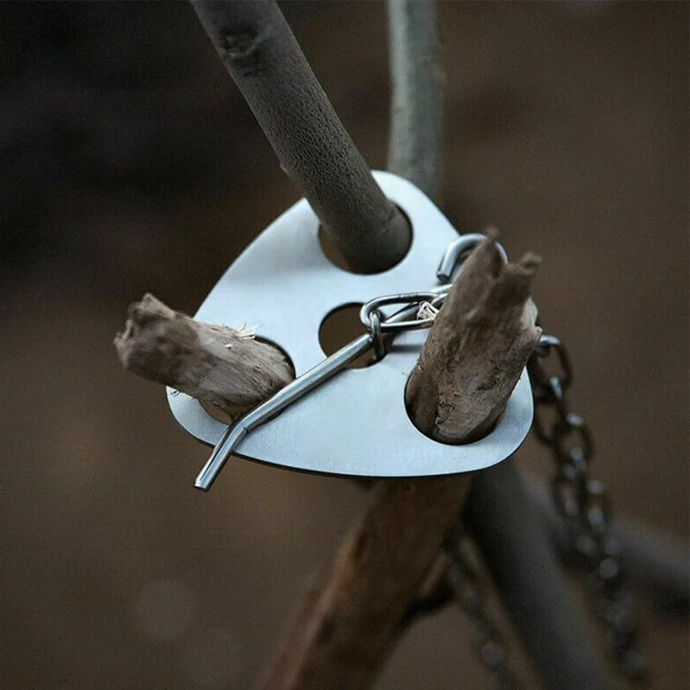 Hanging Pot Rack Hanging Tripod Picnic Tripod Camping Picnic Bonfire Party 1 KIT Stainless Steel