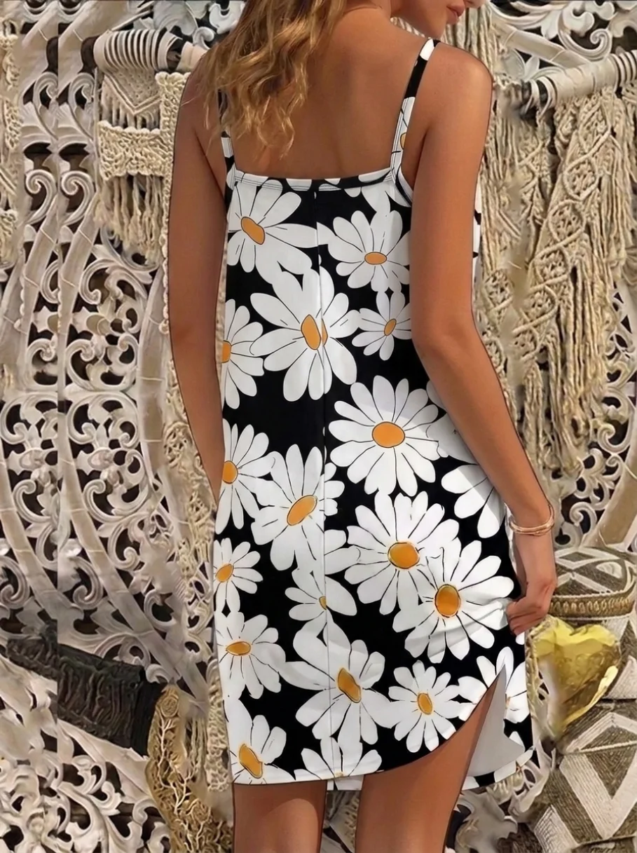 2026 Viral Summer Plus Size Tie Dye Beach Cover Up Dress Oversized Spaghetti Strap Colorful Abstract Print Flowy Sundress for Wo 5