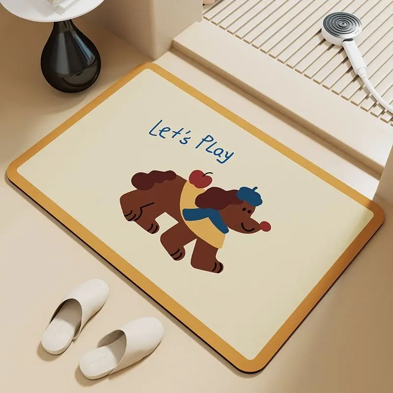 Tappetino assorbente per cuccioli bassotto, fango diatomee, porta del bagno, poggiapiedi, WC antiscivolo, porta del WC, simpatico poggiapiedi - immagine 2
