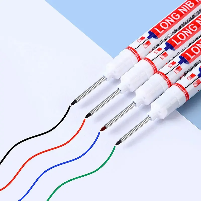 6Pcs/Set 20mm Deep Hole Long Nib Head Markers for Metal Perforating Pen Waterproof Bathroom Woodworking Decoration Multi-Purpose permanent marker pen marker pens permanent marker permanent markers paint marker pen markers pen long nib markers