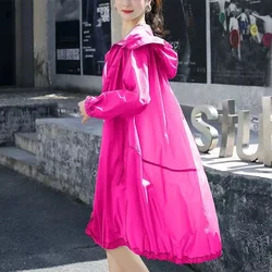 Korean Loose Sun Protection Clothing 2024 Summer Women's Thin Hooded Coats Long Windbreaker Female Zipper Outdoor Casual Wear