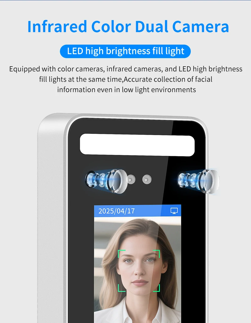 S1000 Wall Mount Dynamic facial Recognition Attendance Access Control Machine 10