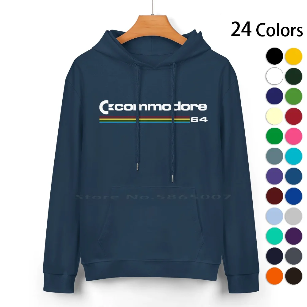 Commodore 64 Felpa Con Cappuccio In Puro Cotone Maglione 24 Colori Commodore 64 100% Cotone Felpa Con Cappuccio Per Donna Uomo Regali Unisex Calore