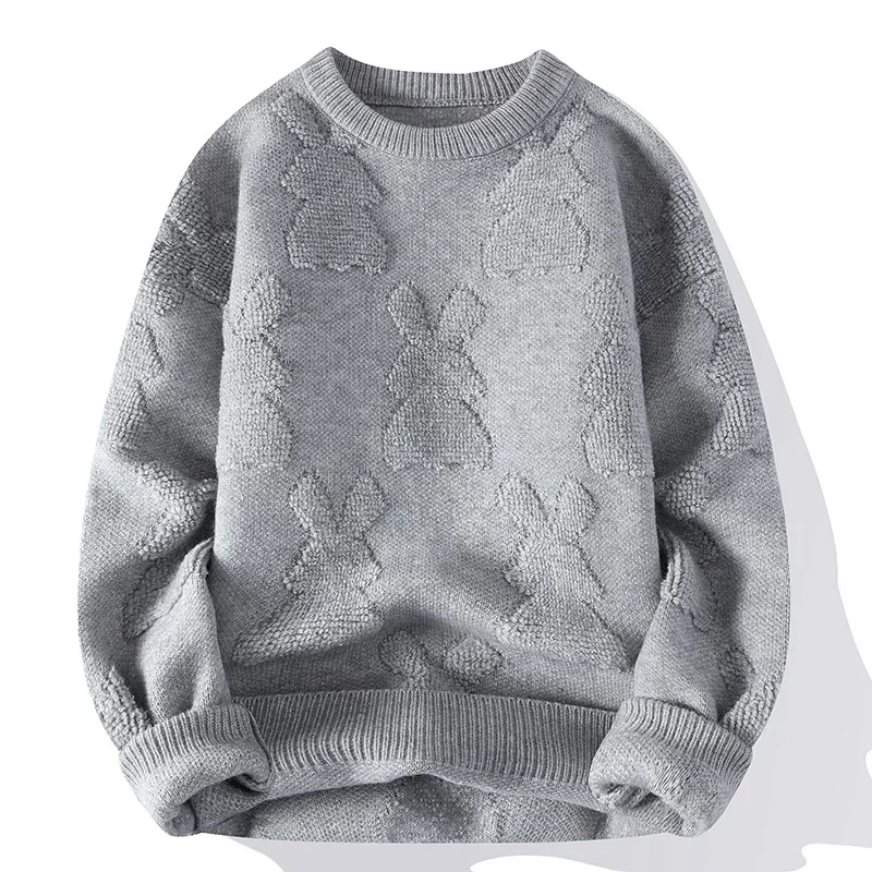 

New Mens Sweater Fashion Patchwork Loose O-Neck Pullover Autumn Winter Casual Warm Sweaters Men Long Sleeves Trend Streetwear