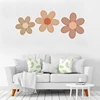 Flower Wall Sign Set of 3 Bohemian Rattan Flower Hanging Plaques for Nursery Living Room Wall Decoration Ornament 4