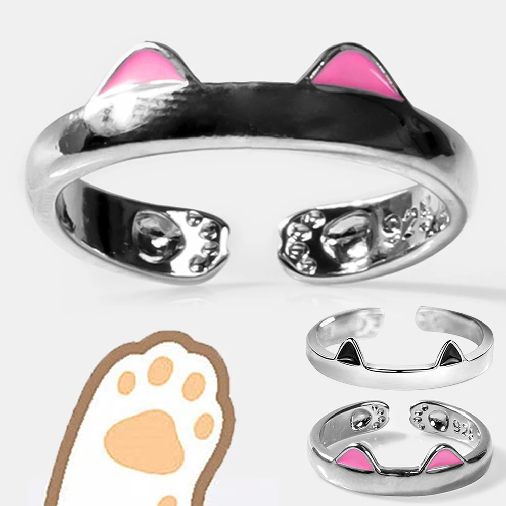 Cute Ring Cat Ear Finger Ring Open Design Fashion Ring Jewelry For Women Young Girl Child Gift Adjustable Ring Jewelry Wholesale 2