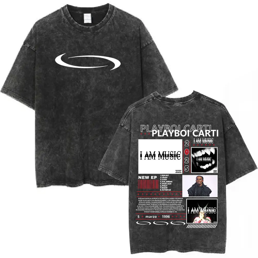 Rapper Playboi Carti I Am Music Album Logo Retro Washed T