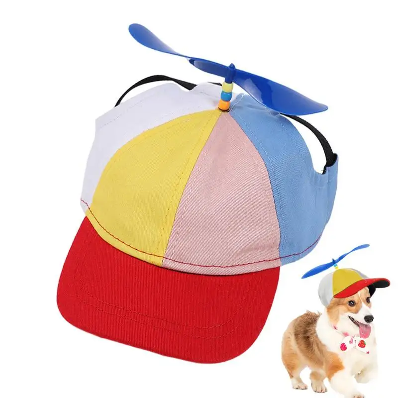 Dog Propeller Hat With Ear Holes Colorful Dog Bucket Baseball Caps