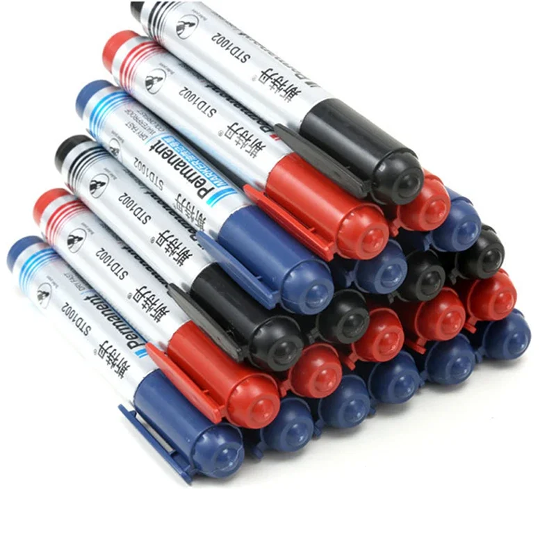 Round Toe Waterproof Ink Permanent Oil Marker Pens for Glass Ceramic Marking Pen Office School Supplies Large Capacity Pens permanent marker pen permanent marker markers pen permanent markers marker pens 3pcs