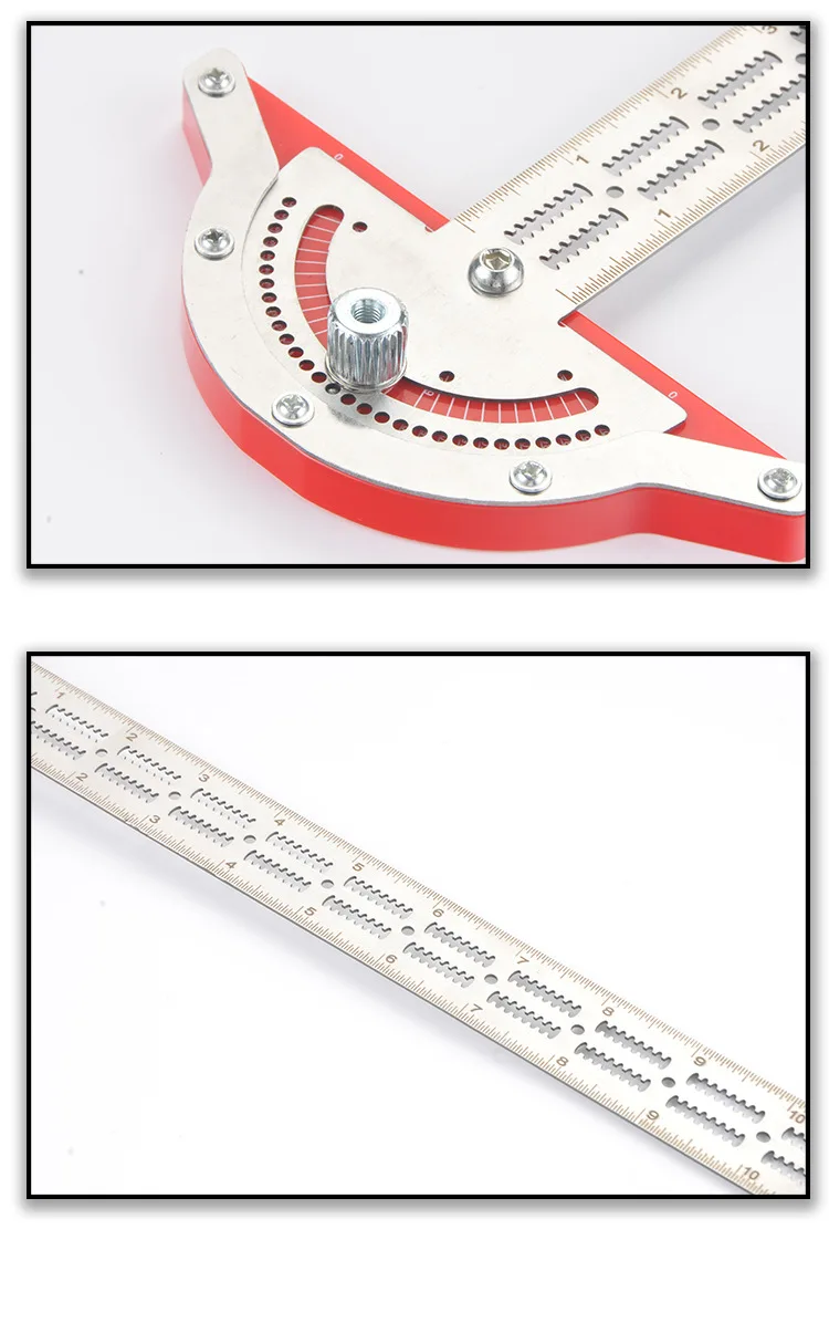 10inch Protractor Stainless Steel Woodworking Edge Ruler Angle Finder Vernier Caliper Measure Baseboard Crafts Carpenter Tool Carpenter Measuring Tool Woodworking Measuring Tool