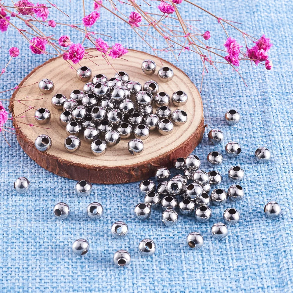 Perles D'espacement En Acier Inoxydable 1000, 304 Pièces, Perles