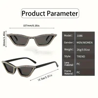 1PC Rhinestone Sunglasses Party Glasses Cat eye Sunglasses Cat eye Glasses Eyewear for Women Men Bar sunglasses - Image 6