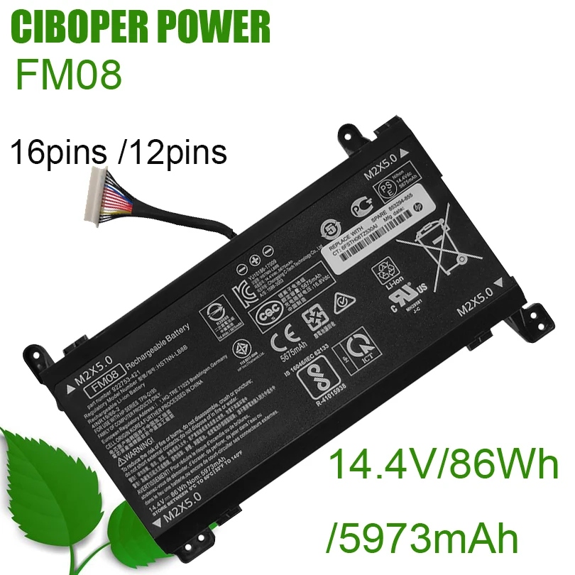 CP настоящая аккумуляторная батарея для ноутбука FM08 14,4 V/86WH/5973mAh для 17 17-AN013TX 17-AN014TX TPN-Q195 922753-421 922977-855