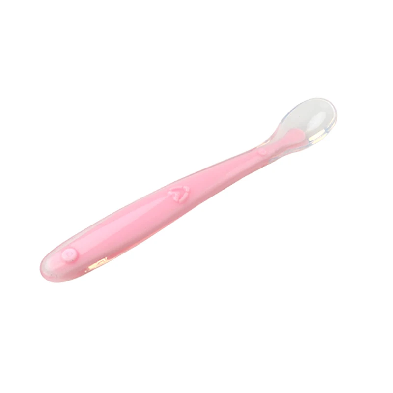 Baby Soft Silicone Spoon Candy Color Spoon Children Food Baby Feeding Dishes Safety Feeder Children Eating Training Spoon