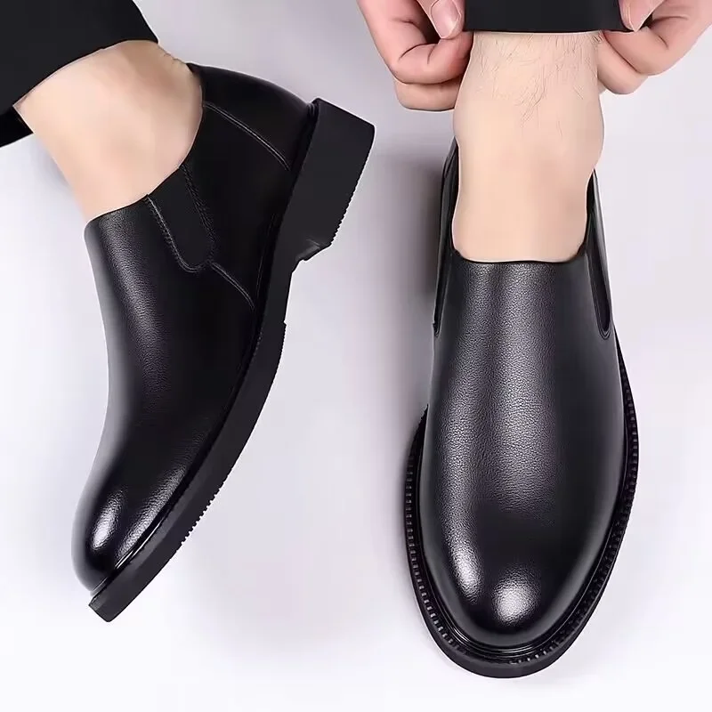 Men's Leather Shoes Classic Business Casual Dress Shoe Soft Sole Driving Shoes for Men Oxford Office Slip-On Loafers