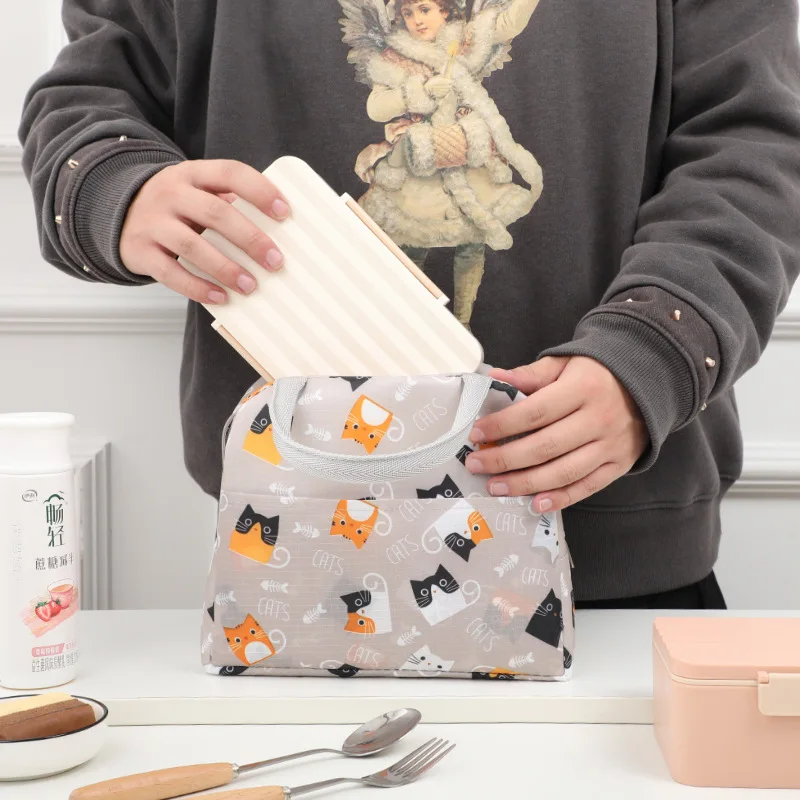 Thermal insulation bag colorful large capacity lunch bag aluminum foil thickened bento bag for lunch storage