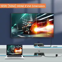 USB HDMI KVM extender splitter over Ethernet 1080P Extender HDMI USB KVM Extender splitter HDMI Loop for Mouse Keyboard PC - Image 6