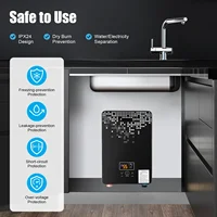 Chauffe-eau électrique 6,5KW 30-55 ° Chauffe-eau instantané C avec affichage numérique pour salle de bain-220V, douche noire, ensemble d'eau chaude 3