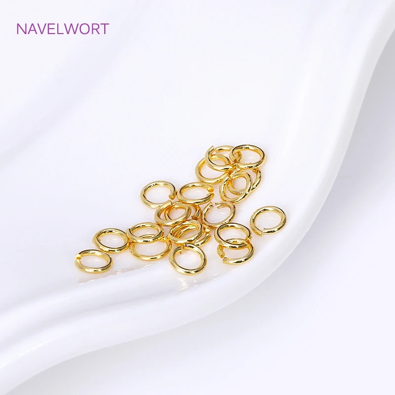 18K Gold Plated Brass Split Rings Calotte Crimp Bead Tip Knot Cover ...