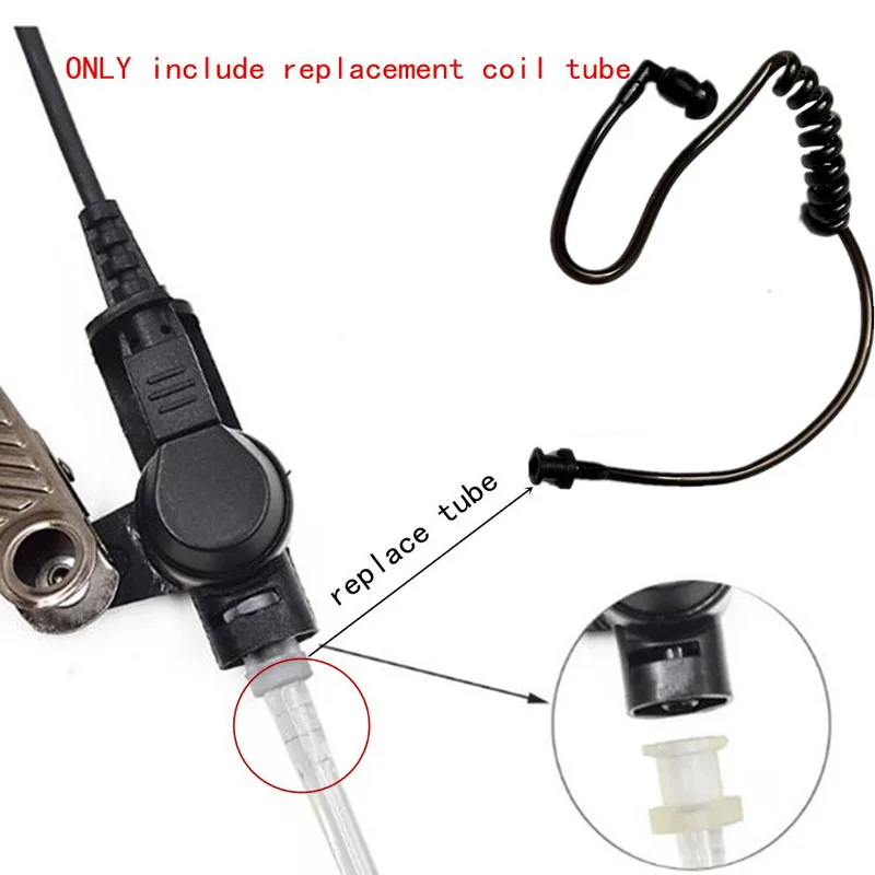 Walkie Talkie Clear Air Acoustic Tube with Earbud for Kenwood Baofeng Surveillance, Two Way Radio Earpiece