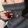 52138-61c656.jpg LATS Red Heart Pendant Necklace Vintage 80s Aesthetic Love Inspired Choker New Fashion Romantic Heart Necklace for Women