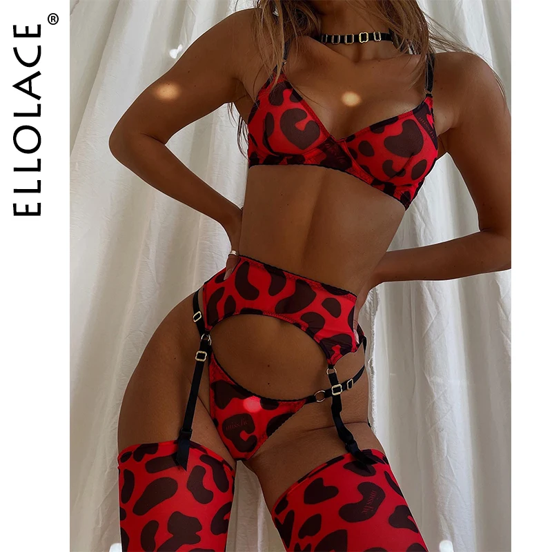

Ellolace Leopard Fine Lingerie With Stocking Sexy Porn Underwear Women Body Uncensored Video Luxury Lace Bra Thongs Intimate
