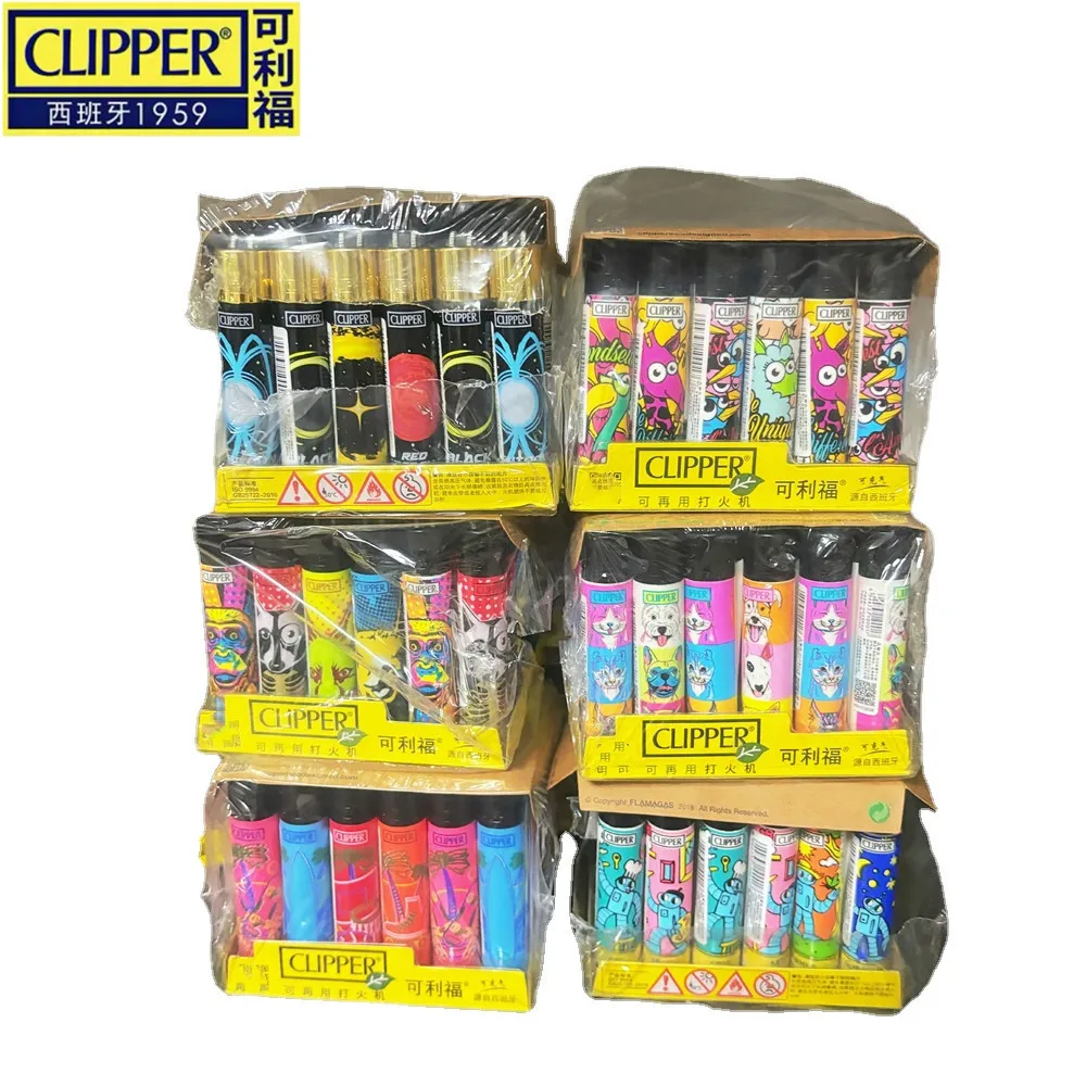 Clipper Lighter Grinding Wheel Mini Butane Gas Lighter 24pcs Men's Small Tools Cigarette Accessories