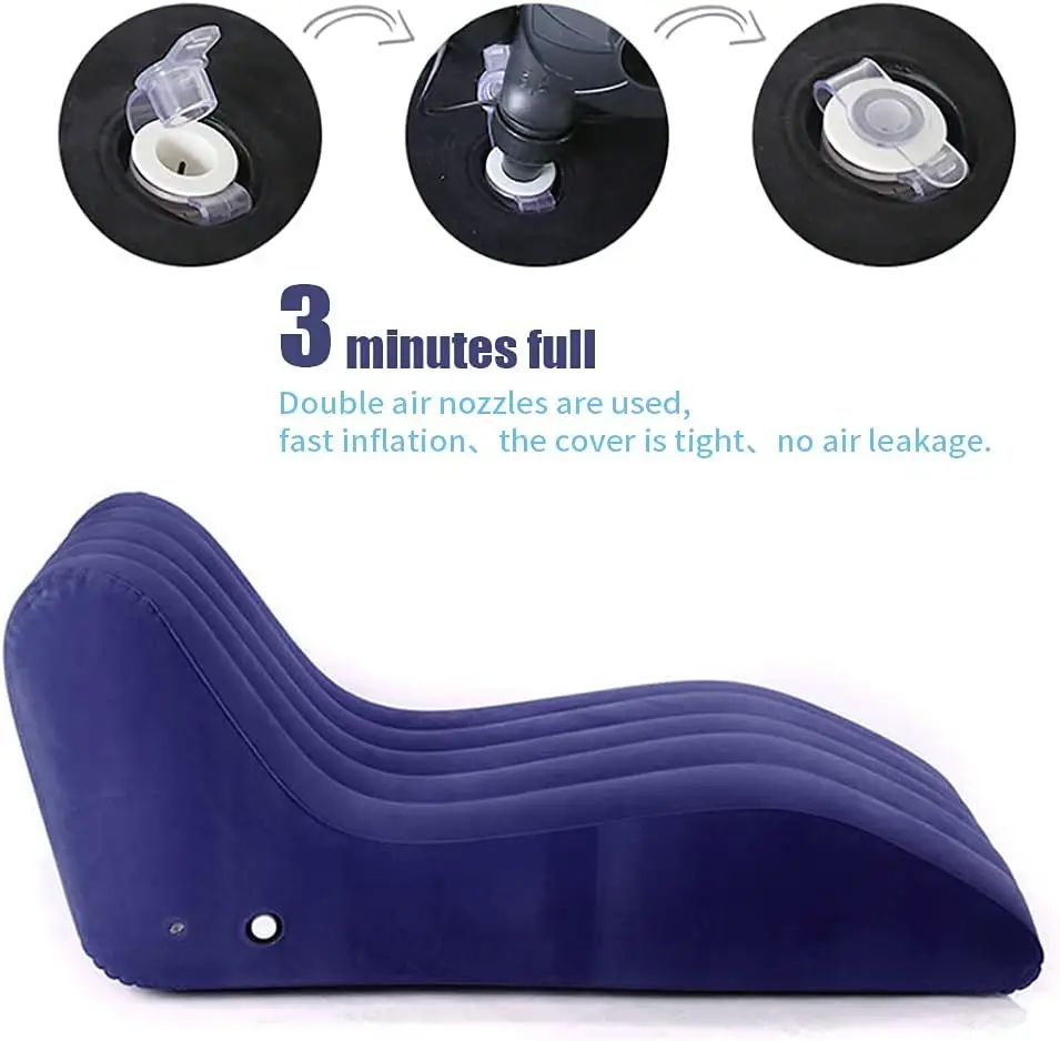 Portable Inflatable Sofa Lounge Chair Yoga Chaise Lounge For Outdoor Movies Indoor Living Room Bedroom Send manual inflation tool