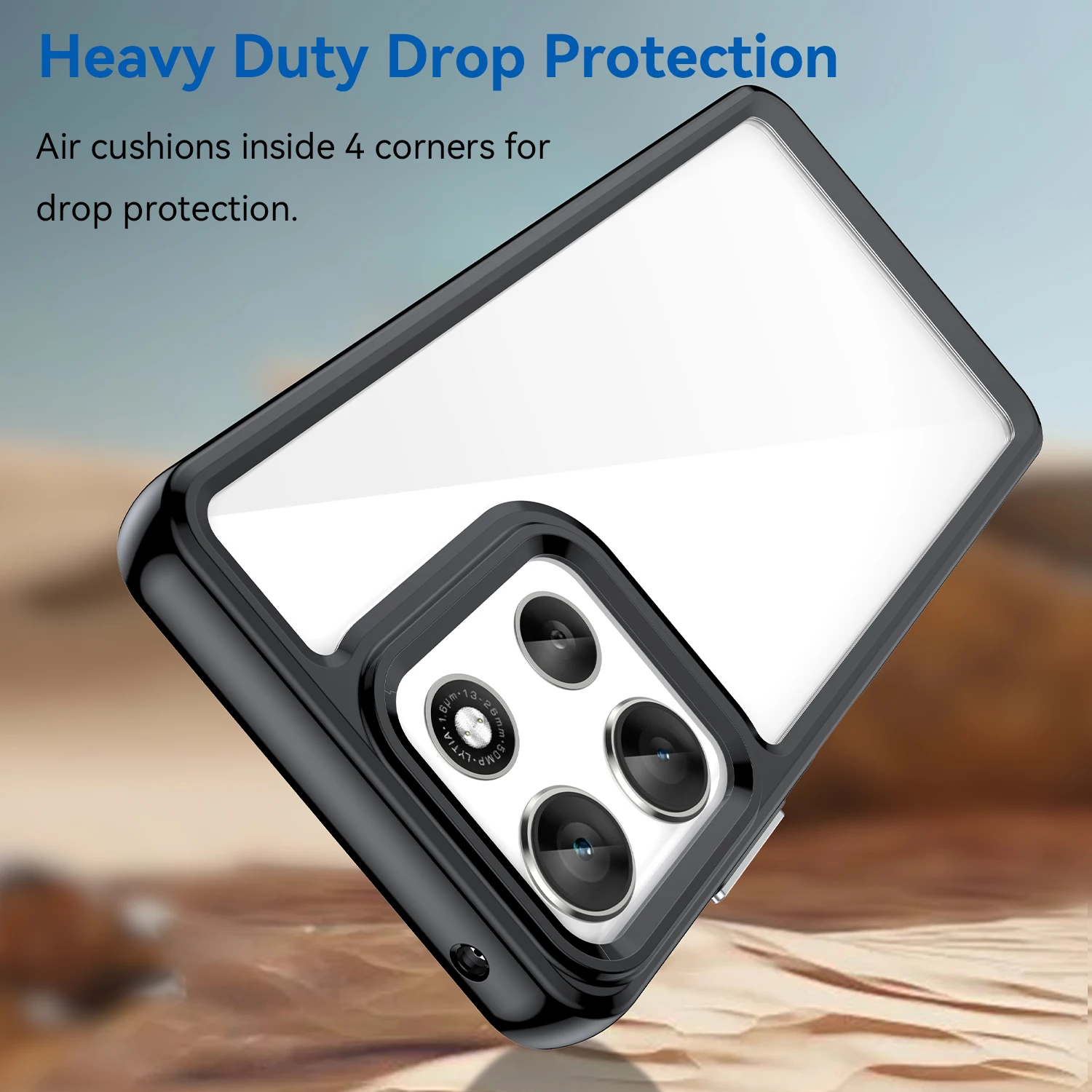 XINYEXIN Cover per Motorola Moto G56, Custodia Antiurto 360 Gradi Protezione Dello Schermo Incorporata, Full Body Rugged Trasparente Cover Military Armour Case - Viola Chiaro