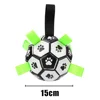 Dog Toys Soccer Ball with Grab Tabs Interactive Dog Balls Toys Durable Puppy Outdoor Training Soccer Pet Football Toys 6