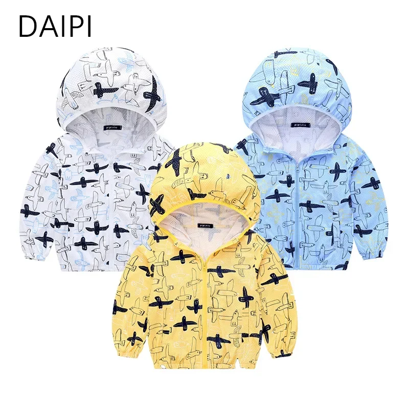 

2023 New Sun Protection Children's Coat Thin Breathable Cartoon Girl Boy s Summer Casual Outdoors Jacket