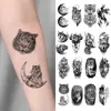 10pcs Waterproof Temporary Tattoo Sticker Dark Wolf Lion Tiger Eagle Snake Deer Skeleton Scorpion Body Art Arm Tattoo Women Men 2