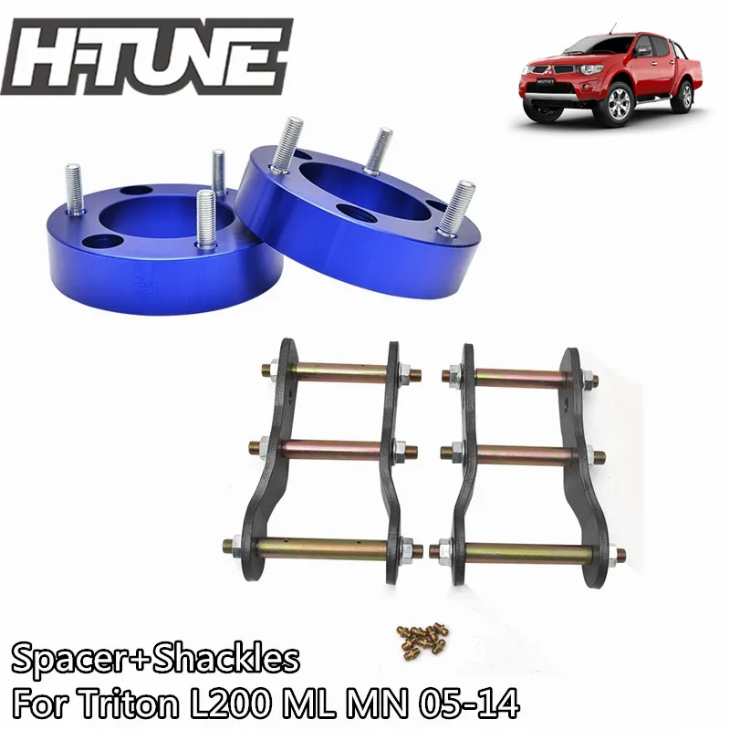 

32mm Front Spacer Rear Extended 2" Greasable Shackles Lift Kits For Triton L200 ML MN 4WD 05-14