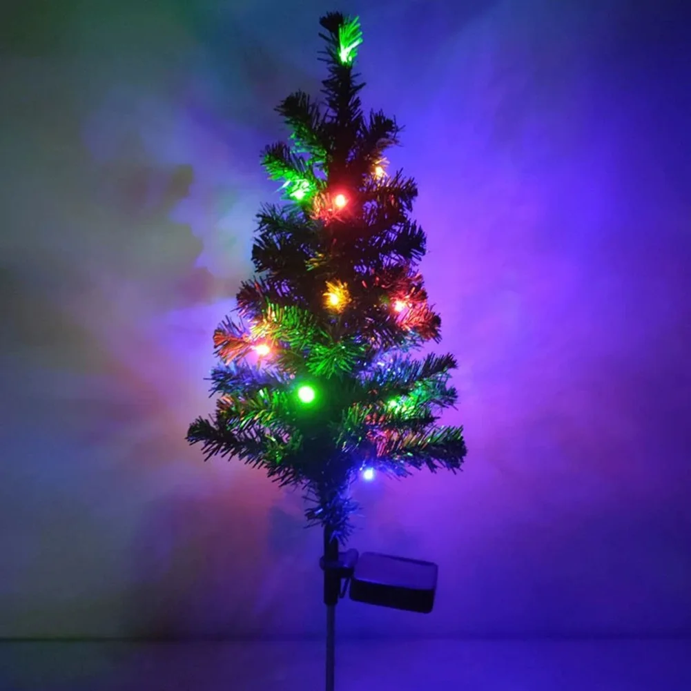 Christmas Tree Lights Solar Waterproof IP65 Outdoor Decoration Xmas Tree Stake Light Garden Patio Ornaments Landscape Lamp