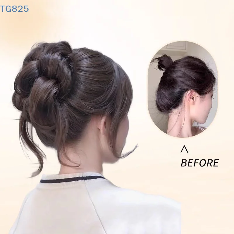Nuovo Chignon Sintetico a Coda di Cavallo con Clip, Extension per Capelli Ricci e Voluminosi per Donna - immagine 6