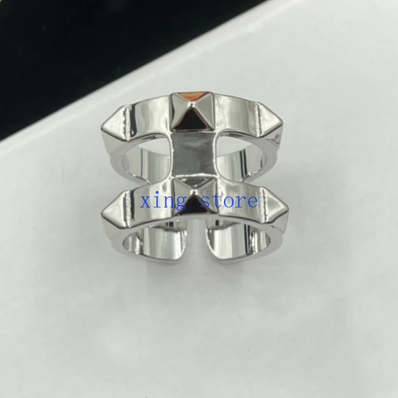 2024 Fashion New Classic Round Double Layer Geometric Women's Ring