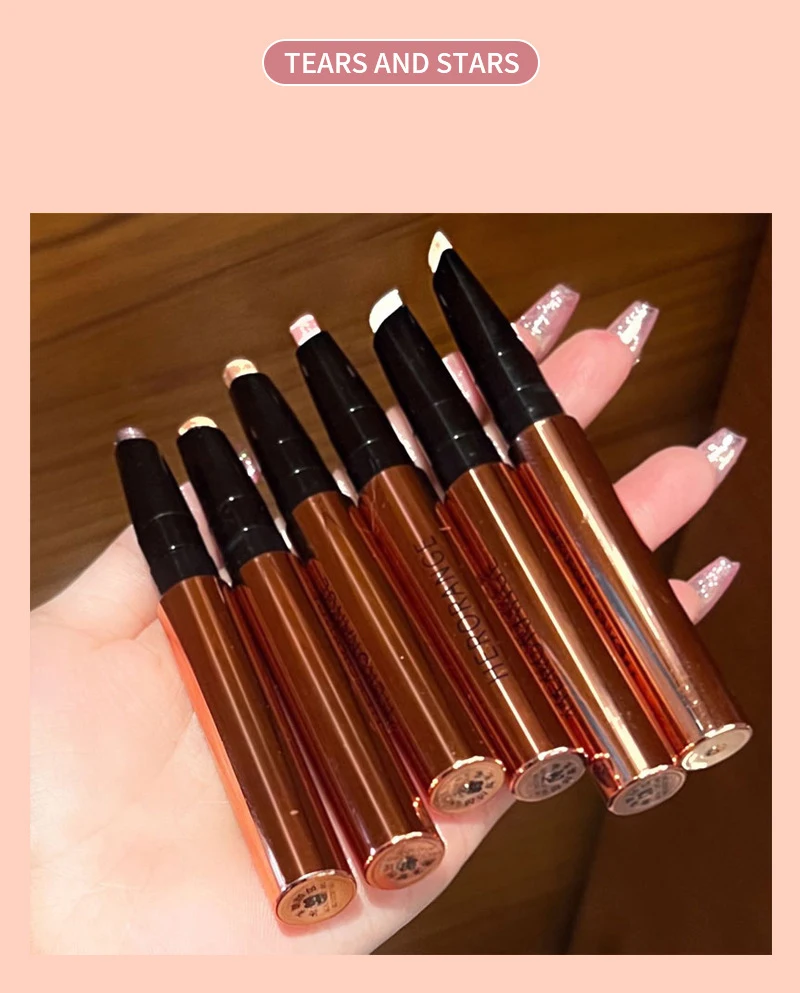 Description Picture 4 of itemPearlescent Eye Shadow Stick Shimmering Clear Sparkle Diamond Lying Silkworm Pencil Long Lasting Glitter for Eyes Korean Makeup