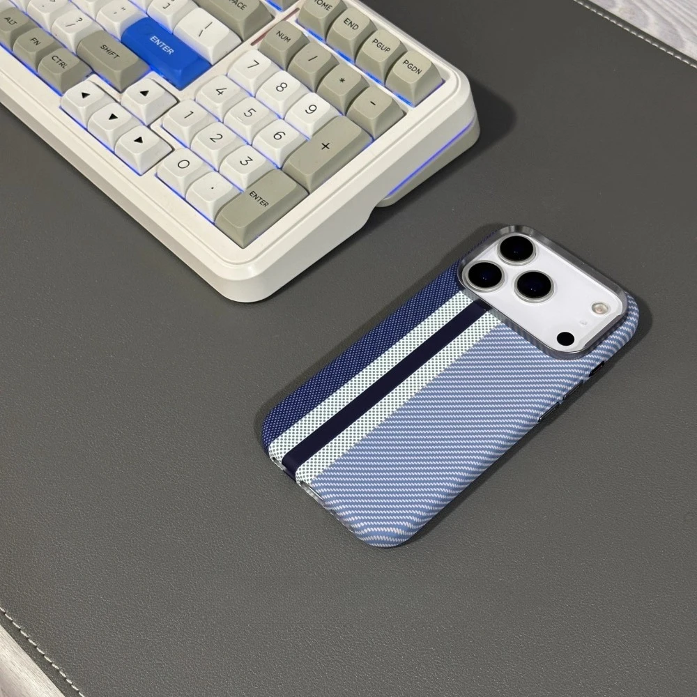 Korean Style Magnetic Carbon Fiber Texture Phone Case with Camera Lens Protection