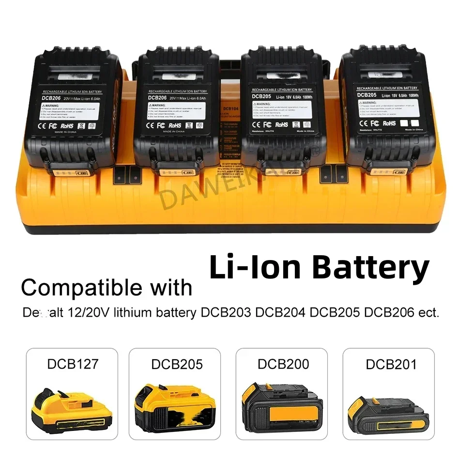 

Backup Dewei 14.4V 18V 20V lithium battery charger DCB203 DCB204 DCB205 DCB206 lithium-ion battery DCB118 DCB1418 DCB140 DCB183