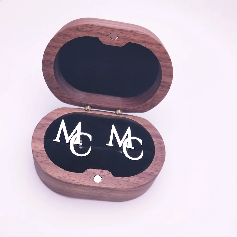 Scatola personalizzata per gemelli Regali per testimoni dello sposo Porta gemelli personalizzati per testimoni dello sposo Monogramma Gemelli Conservazione Regalo per addio al celibato  36