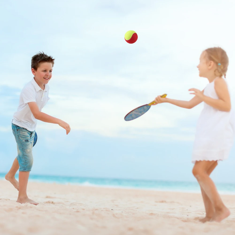 1/6pcs Beach Ball Kids Soft Training Beach Tennis Ball Outdoor Sports Tennis Toy Supplies for Children Beginners Practice Gifts tennis balls