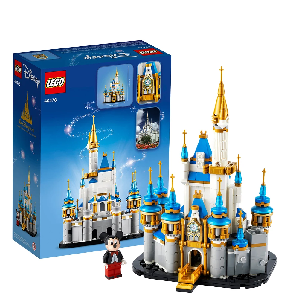Lego-Blockspielzeug 40478, Mini-Disney-Schloss, Spielzeug, Desktop-Dekoration, Ornament, Block, Geschenk für Jungen und Mädchen