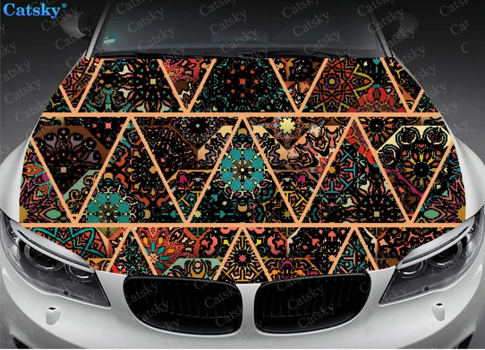 

Ethnic Style Printstyle Car Floor Mats,Car hood wrap lion decal,bonnet vinyl sticker,full color graphic decal,Custom Fit Any Car
