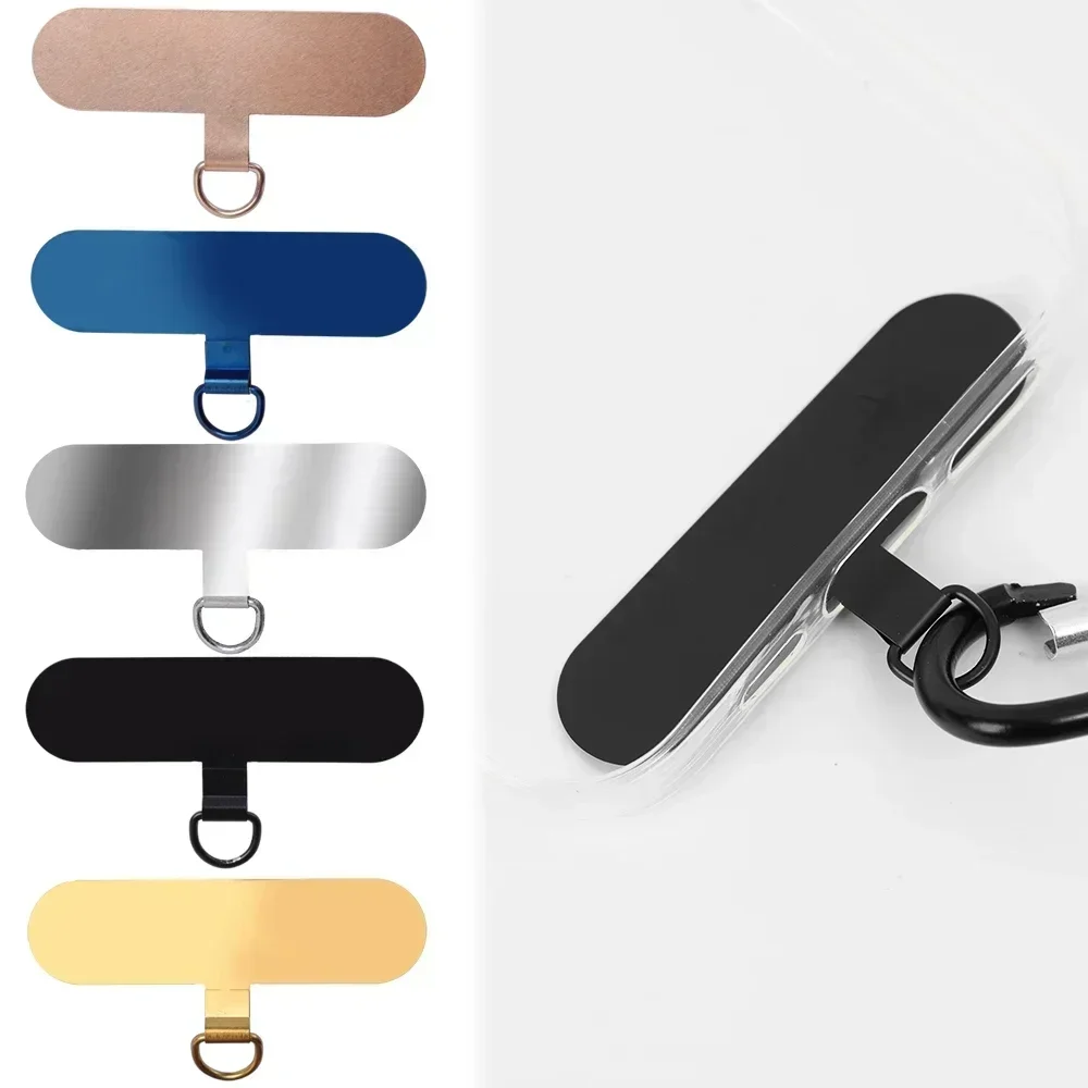 Phone Lanyard 3PCS Stainless Steel Patch Gasket Ultra-thin Metal Hanging Cord Tether Tabs Replacement Safety Connect Piece