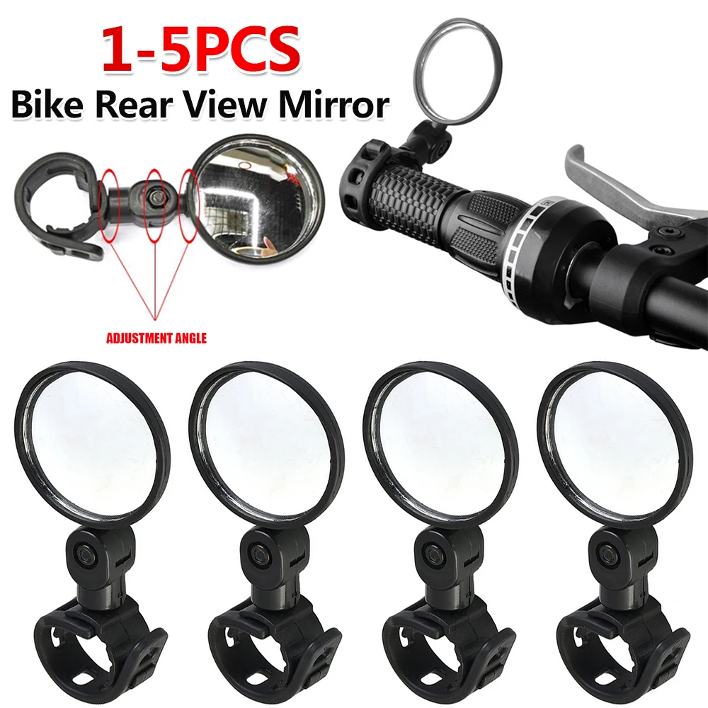 Specchietto Retrovisore Per Bici Rotante 360° - Materiale ABS, Adattabile A Manubri 17.4-22 Mm, Per City Bike, MTB, E-bike (2 Pezzi)