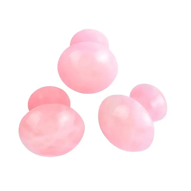 1pc 100% Natural Rose Quartz Mushroom Eye Massager Gua Sha Stone for Facial Rejuvenation - Image 5