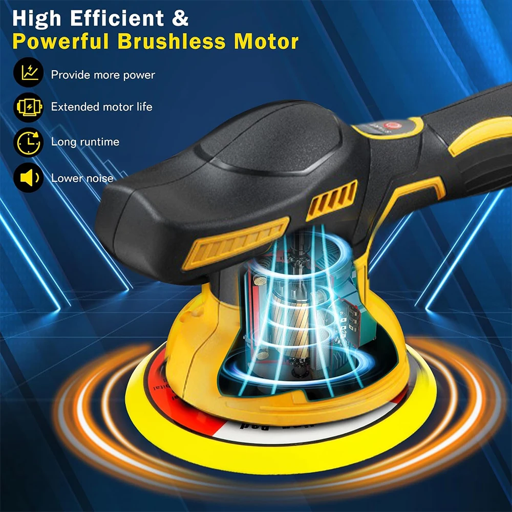 Car Polisher Electric Polishing Machine for Dewalt/Makita Battery Wireless Waxing Sanding Sealing Glaze Tool Sander Power Tools 2
