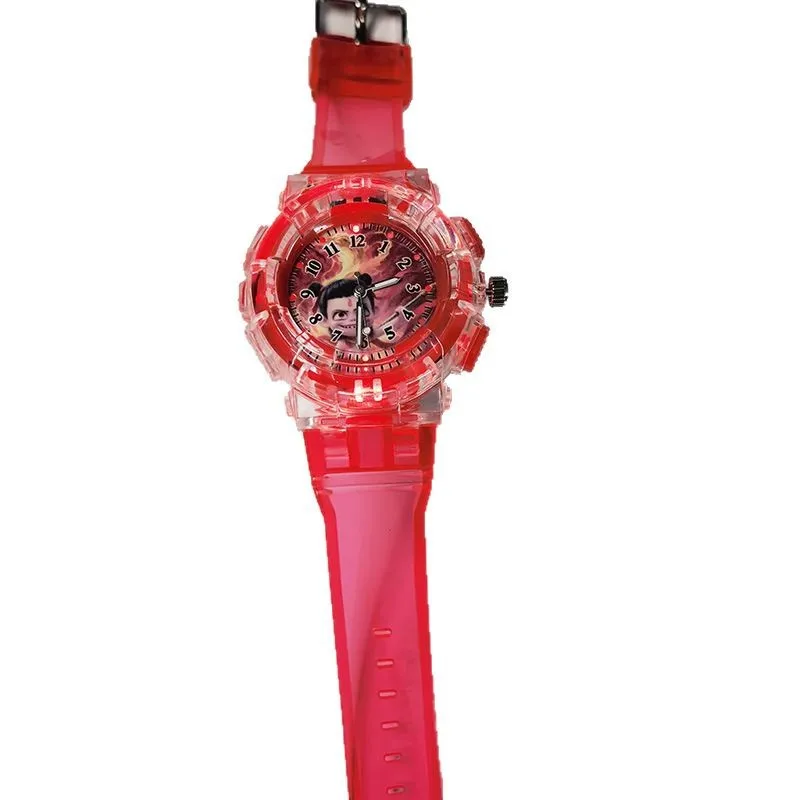 New Watch Children's Movie cartoon characters Luminous Light up Toy Boys and Girls Kids Fashion Quartz Wristwatches Gift 4